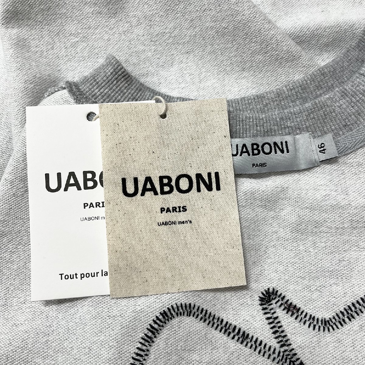 ★★個性EU製＆定価4万◆UABONI*Paris*トレーナー*ユアボニ*パリ発◆米国産コットン100％ ソフト カシューナッツ柄 ict プルオーバー 2XL_画像10