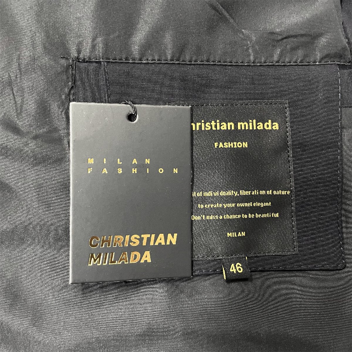 定価6万★christian milada・ミラノ発・ジャケット★高級 軽量 防寒防風 薄手 総柄 アウター オシャレ マウンテンパーカ M/46サイズ_画像8