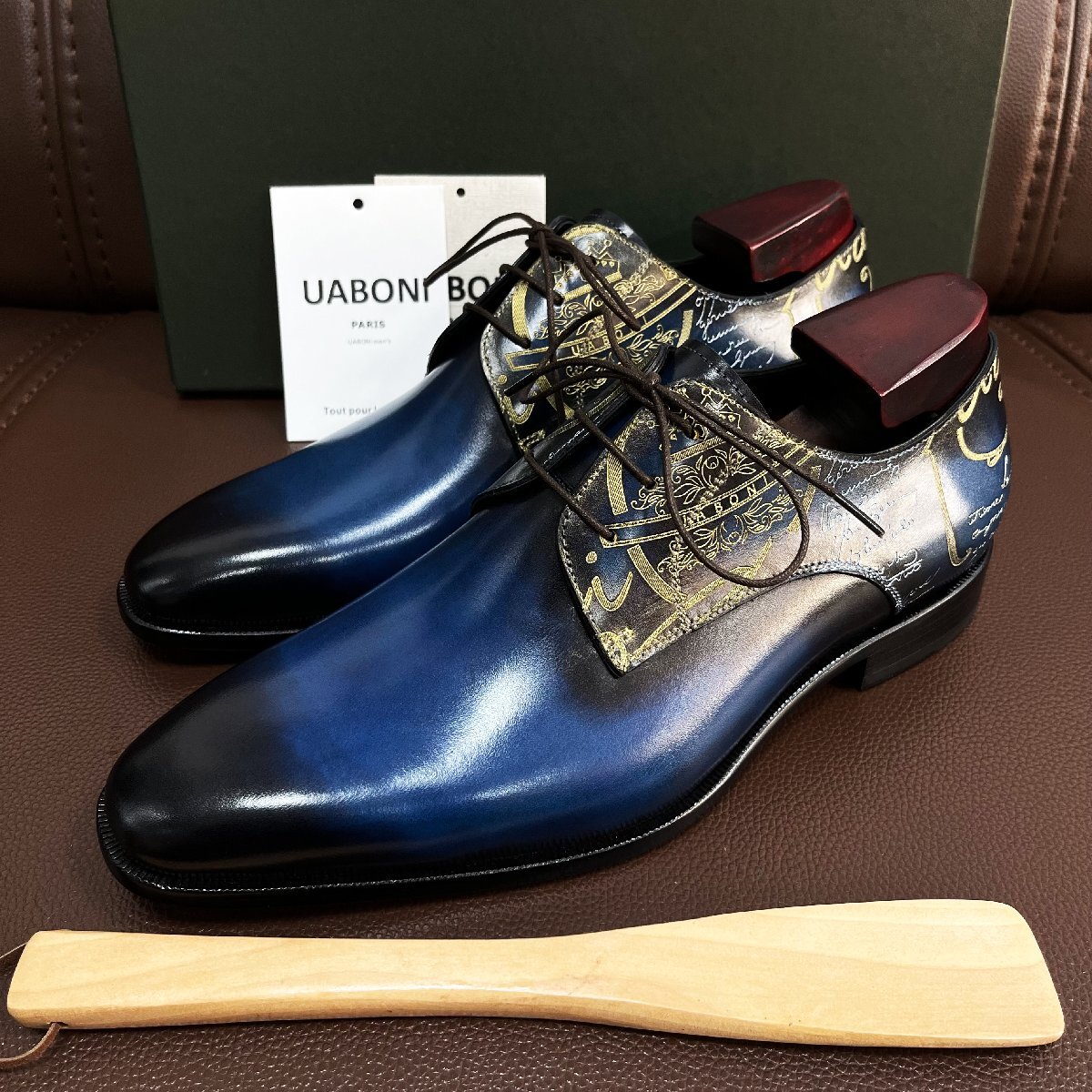  valuable EU made regular price 28 ten thousand special order limited goods *UABONI* business shoes *yuaboni* hand made handmade hand . leather original leather commuting formal gentleman 25.