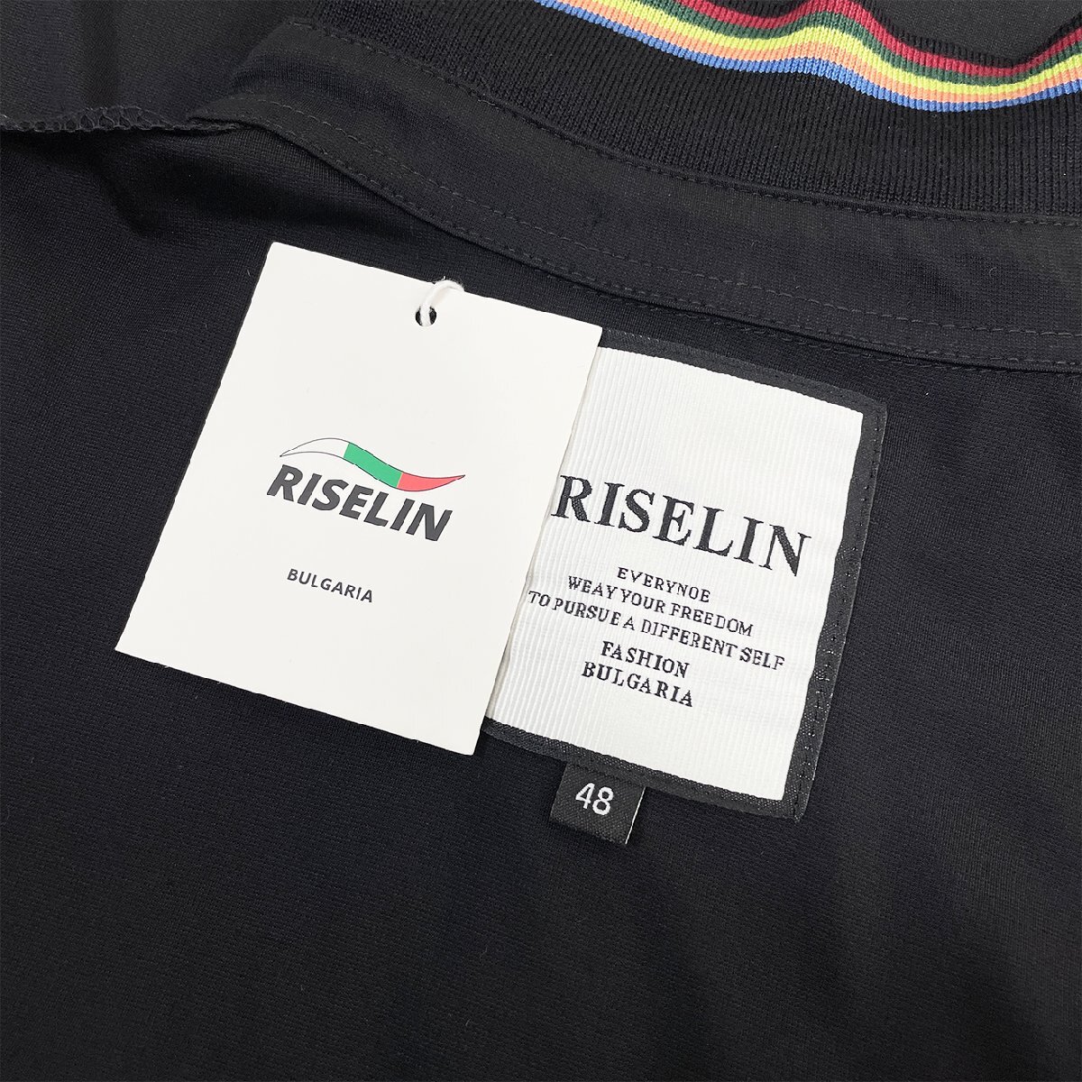 最高級ヨーロッパ製※定価3万◆ブルガリア発※RISELIN ポロシャツ 上級シルク混 通気 薄手 接触冷感 半袖 刺 通勤 ビジネス ゴルフ L/48_画像8