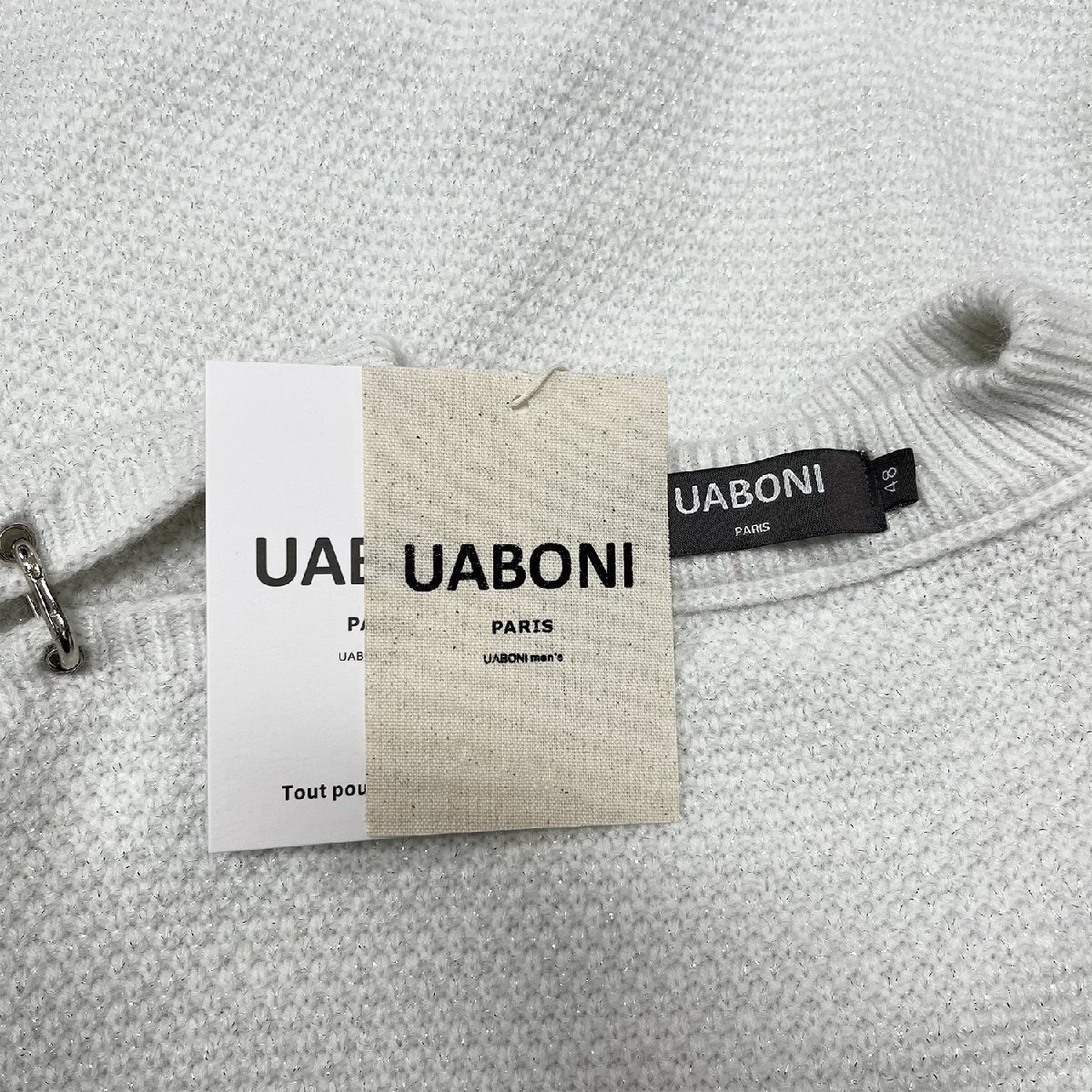 個性EU製＆定価5万◆UABONI*Paris*セーター*ユアボニ*パリ発◆高品質ウール混 ニット 快適 アシンメトリー キラキラ ストリート 街着 M_画像8