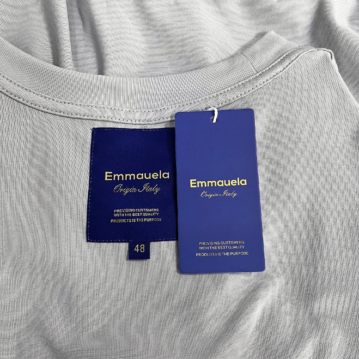 人気・半袖Tシャツ 定価2万◆Emmauela・イタリア・ミラノ発◆コットン 上品 通気 個性 キラキラ ラインストーン カットソー 男女兼用 夏2XL_画像10