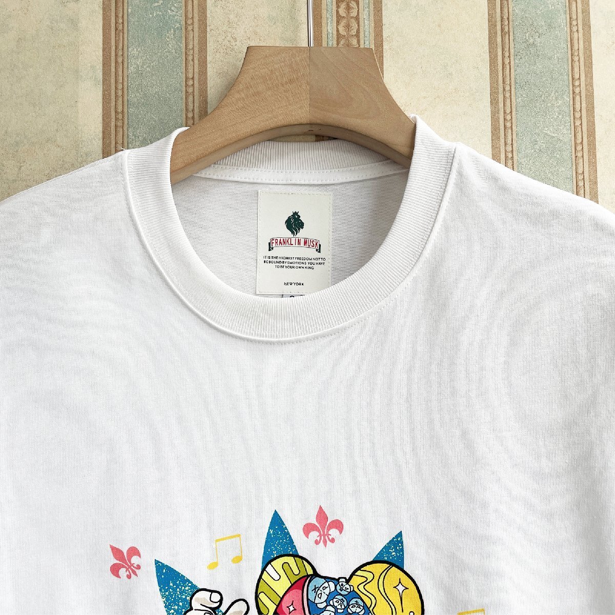 上級 定価2万 FRANKLIN MUSK・アメリカ・ニューヨーク発 半袖Tシャツ 快適 吸湿 遊び心 可愛い トップス スウェット カットソー サイズ4_画像3