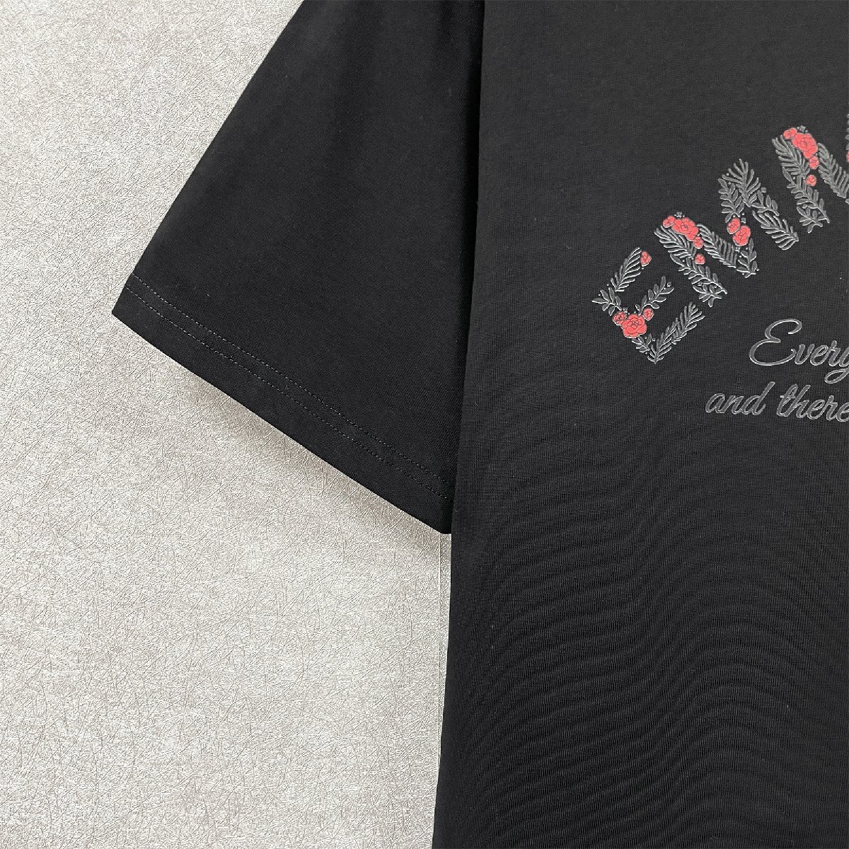 個性・半袖Tシャツ 定価2万◆Emmauela・イタリア・ミラノ発◆コットン100％ 速乾 吸汗 薄手 バラ ロゴ カットソー 定番 男女兼用 2XL/52_画像6