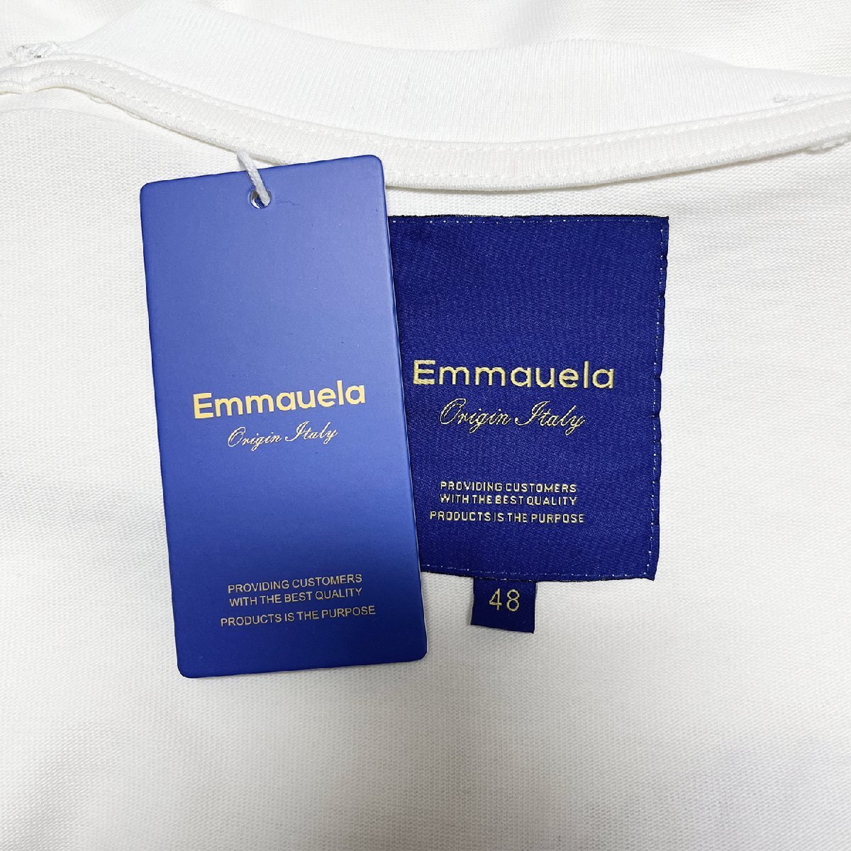 上級・半袖Tシャツ 定価2万◆Emmauela・イタリア・ミラノ発◆上品 吸汗 快適 ロボット 遊び心 手描き風 トップス カジュアル L/48サイズ_画像8