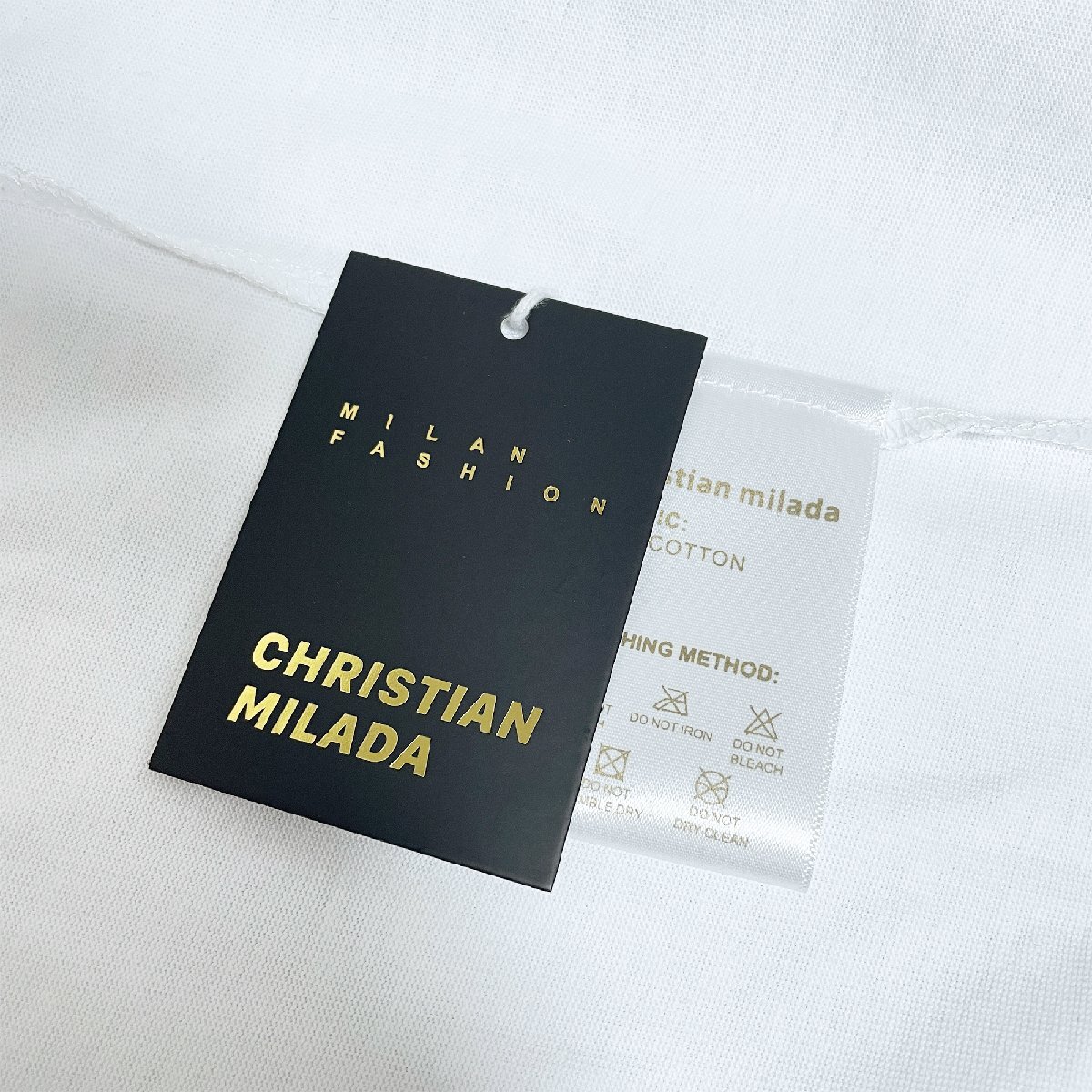 定価2万★christian milada・ミラノ発・半袖Tシャツ★上級 コットン100％ 速乾 通気 スウェット アメカジ カッコイイ スタイリッシュ M/46_画像9