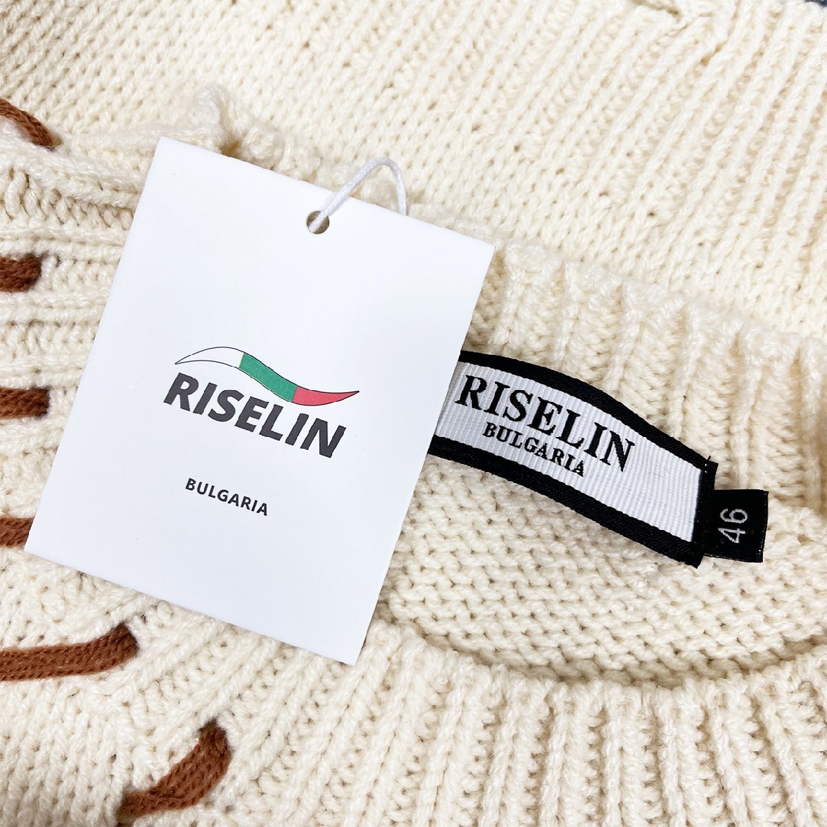 個性ヨーロッパ製※定価5万◆ブルガリア発※RISELIN セーター 暖かい 快適 お洒落 キレイめ 可愛い バラ柄 ニット トップス レディース M_画像9