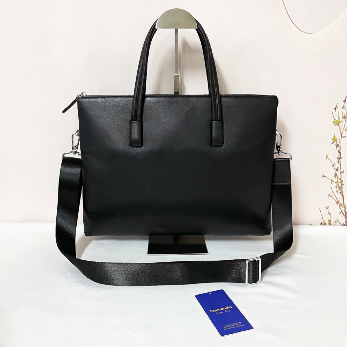  high class * briefcase regular price 12 ten thousand *Emmauela* Italy * milano departure * high quality cow leather leather thin type business bag 2WAY shoulder .. formal men's 