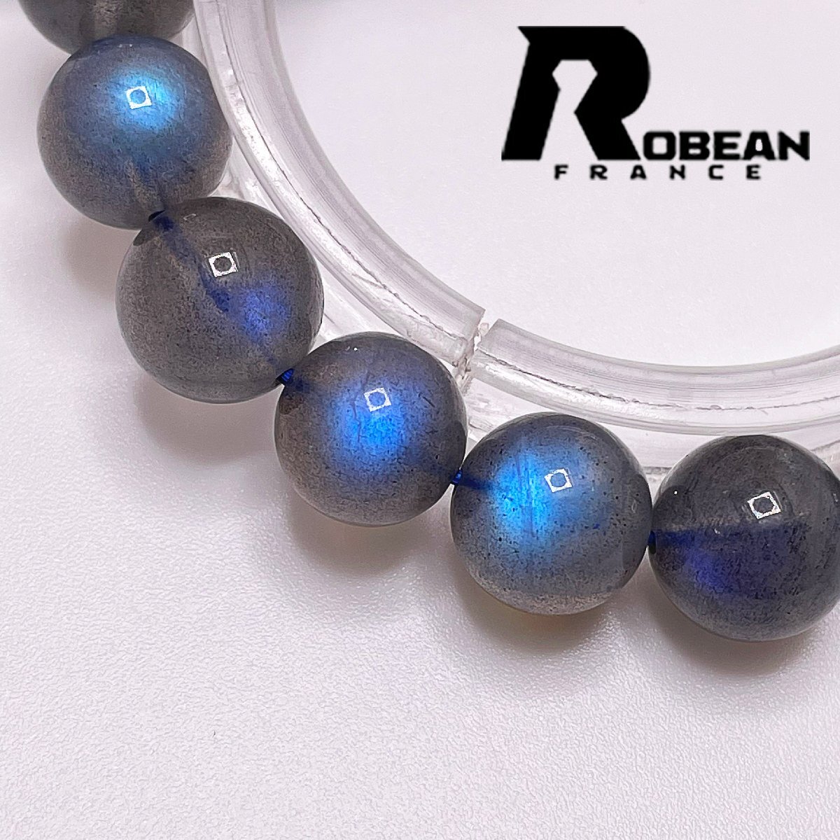 上級 EU製 定価5万円★ROBEAN・ムーンストーン★パワーストーン ブレスレット アクセサリー 幸運 開運 浄化 綺麗 11.0-11.5mm 1001G1080_画像4