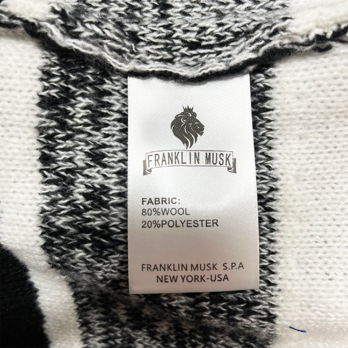 上級 定価5万 FRANKLIN MUSK・アメリカ・ニューヨーク発 セーター 上質 ウール混 防寒 暖かい 切替 ソフト ニット トップス 秋冬 サイズ2の画像9