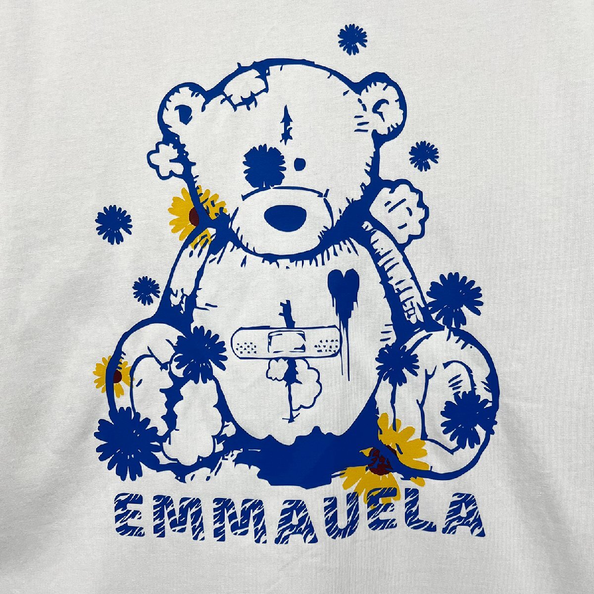 高級・半袖Tシャツ 定価2万◆Emmauela・イタリア・ミラノ発◆定番 快適 通気 吸汗 クマ ロゴ 可愛い スウェット カットソー 日常 L/48_画像6