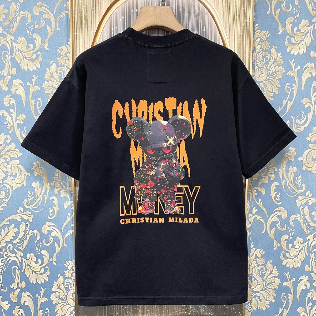 定価2万★christian milada・ミラノ発・半袖Tシャツ★上品 通気 快適 ゆったり おしゃれ 個性 スウェット ストリート ユニセックス 夏服 XL_画像1