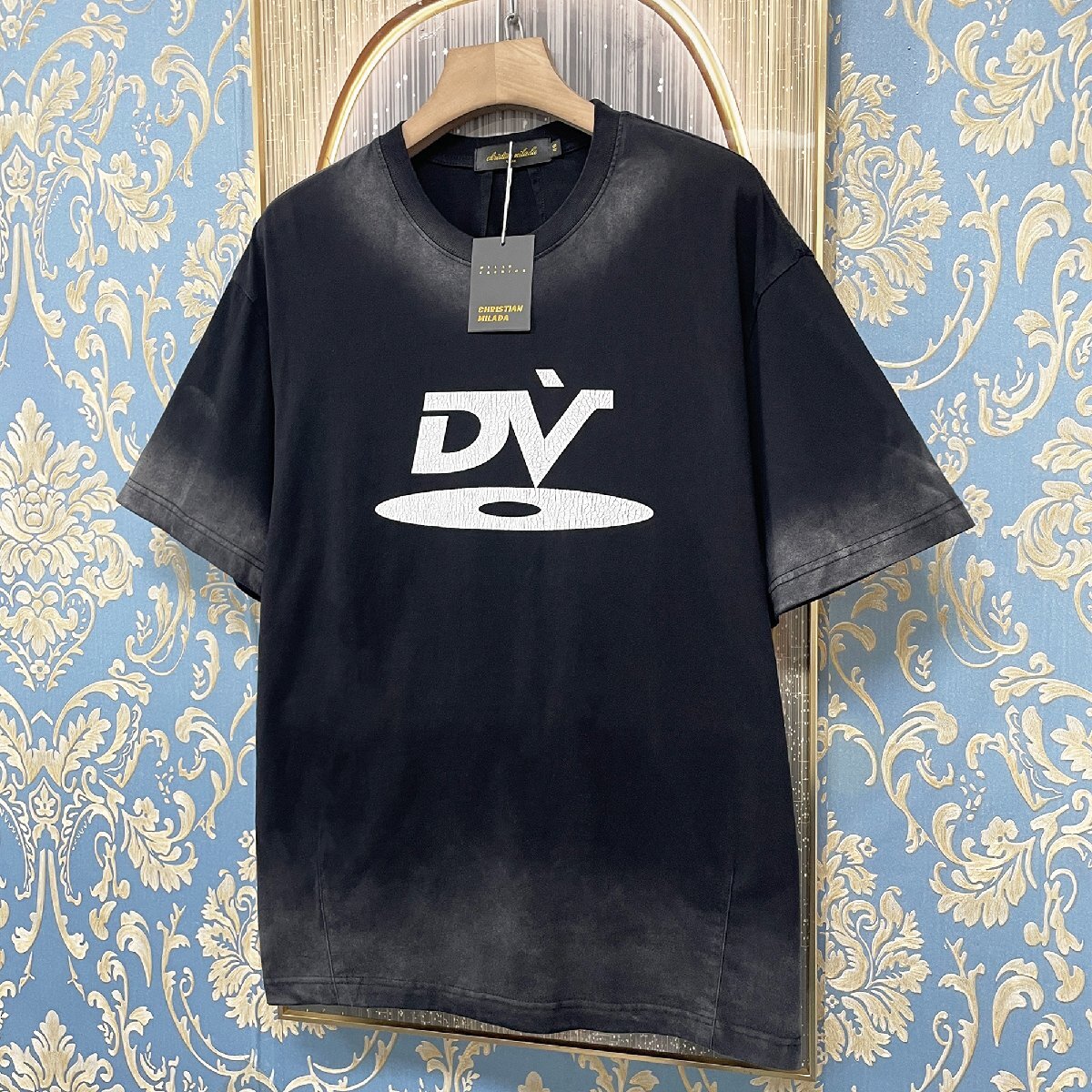 定価2万★christian milada・ミラノ発・半袖Tシャツ★人気 通気 速乾 涼しい ゆったり ダメージ加工 個性 おしゃれ スウェット 夏 2XL/52_画像8