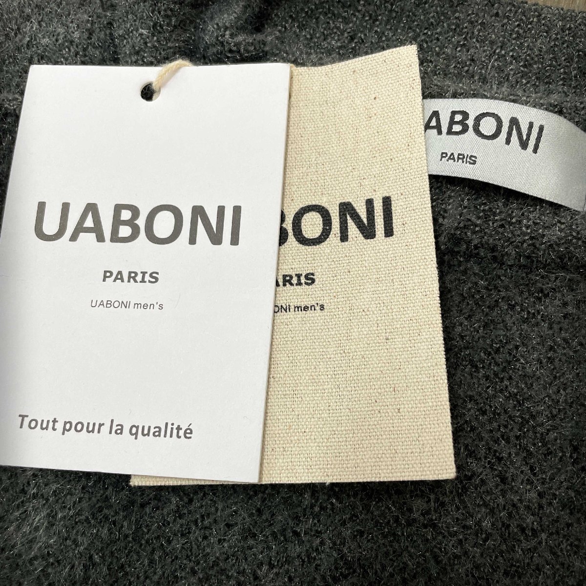 ★★人気EU製＆定価5万◆UABONI*Paris*セーター*ユアボニ*パリ発◆豪華ミンク/カシミヤ混 上質 厚手 クルーネック 英字柄 カジュアル M/46_画像8