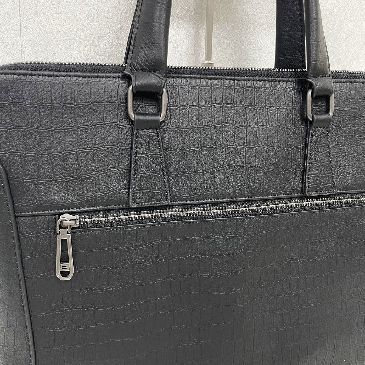  high class Europe made * regular price 13 ten thousand * BVLGARY a departure *RISELIN briefcase high class cow leather leather black ko pattern business bag stylish commuting business 