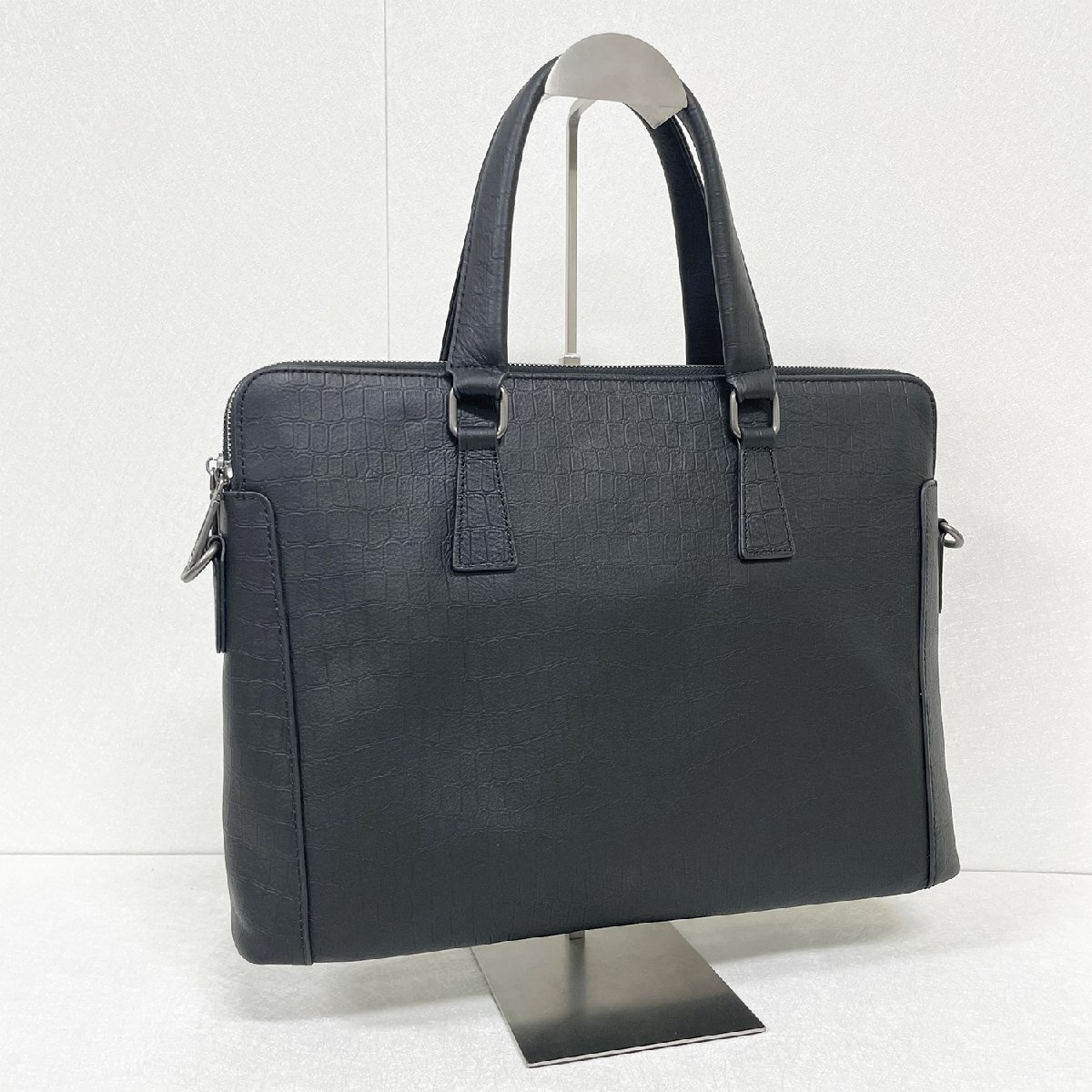  high class Europe made * regular price 13 ten thousand * BVLGARY a departure *RISELIN briefcase high class cow leather leather black ko pattern business bag stylish commuting business 