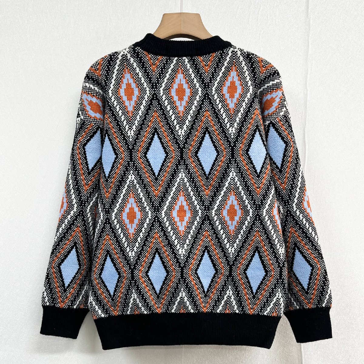  piece . Europe made * regular price 5 ten thousand * BVLGARY a departure *RISELIN sweater wool . soft comfortable thick knitted protection against cold total pattern retro standard tops L/48