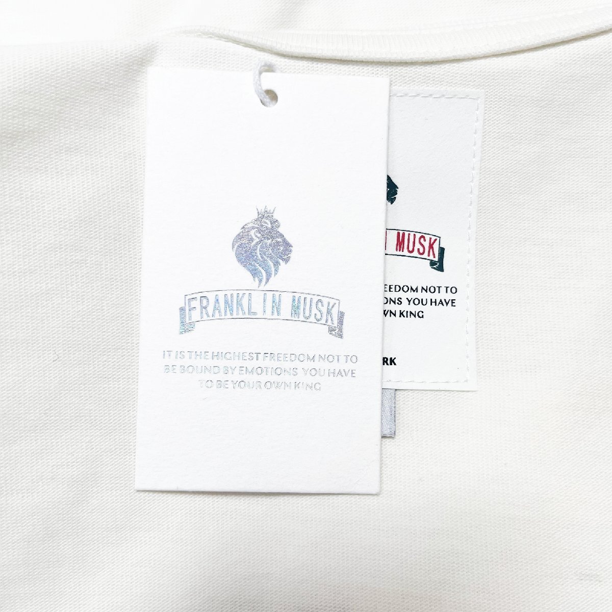 高級 定価2万 FRANKLIN MUSK・アメリカ・ニューヨーク発 半袖Tシャツ 上質 薄手 吸汗速乾 個性 ICT カシューナッツ柄 トップス サイズ3の画像9