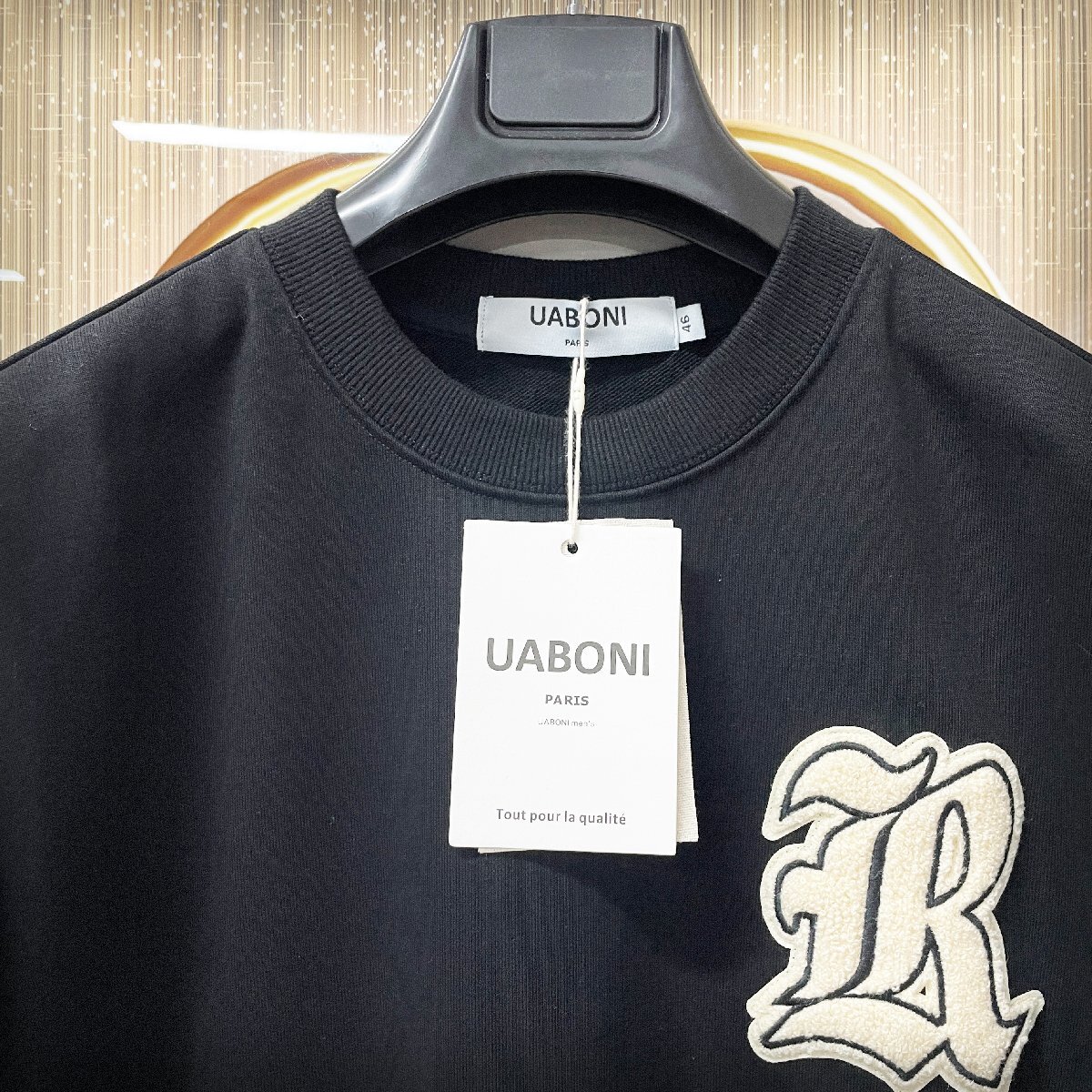 一枚限定EU製＆定価4万◆UABONI*Paris*トレーナー*ユアボニ*パリ発◆米国産コットン100％ ソフト カシューナッツ柄 ict プルオーバー L/48_画像4