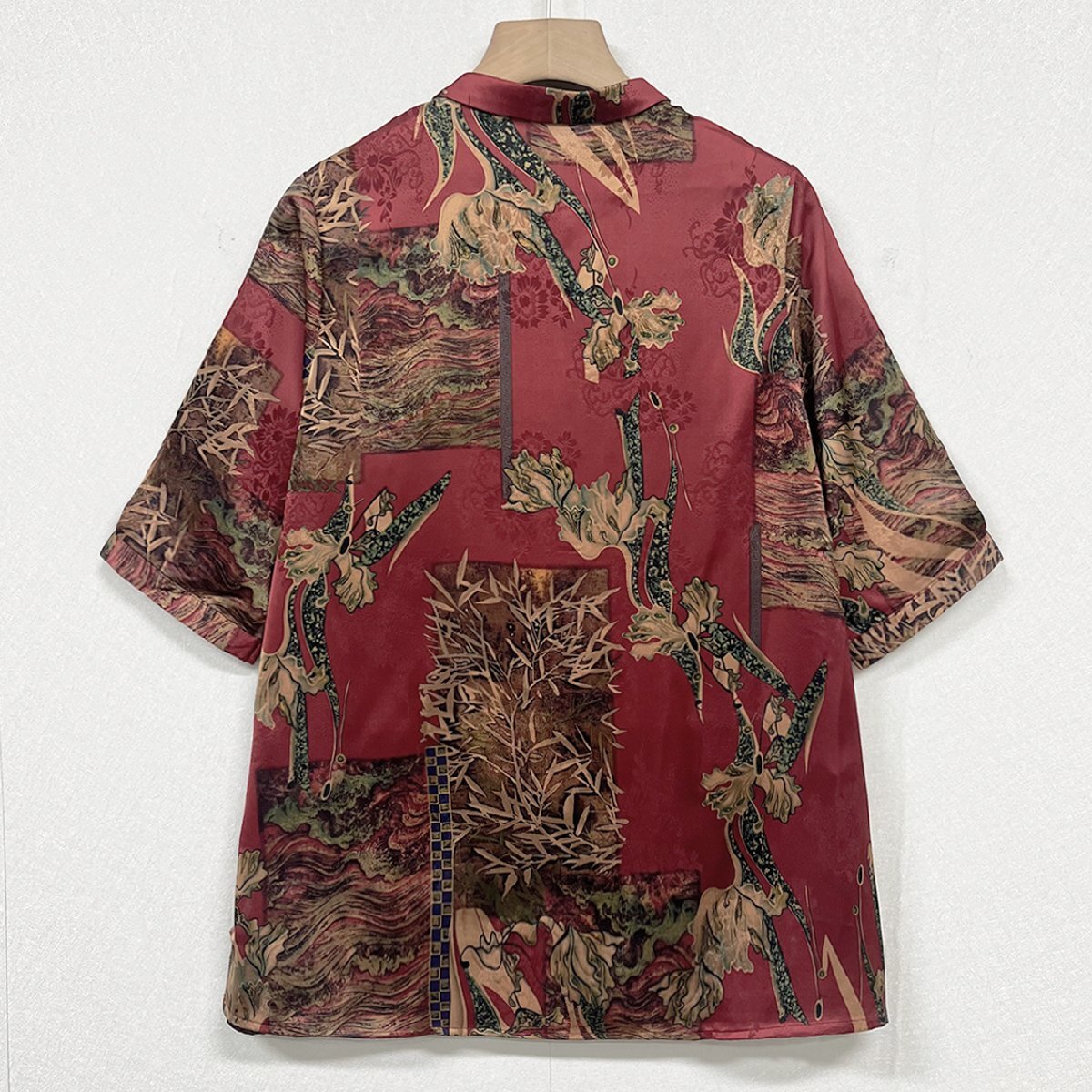  high grade Europe made * regular price 3 ten thousand * BVLGARY a departure *RISELIN short sleeves T-shirt high class silk . speed . thin total pattern folding collar on goods tops casual summer M/46