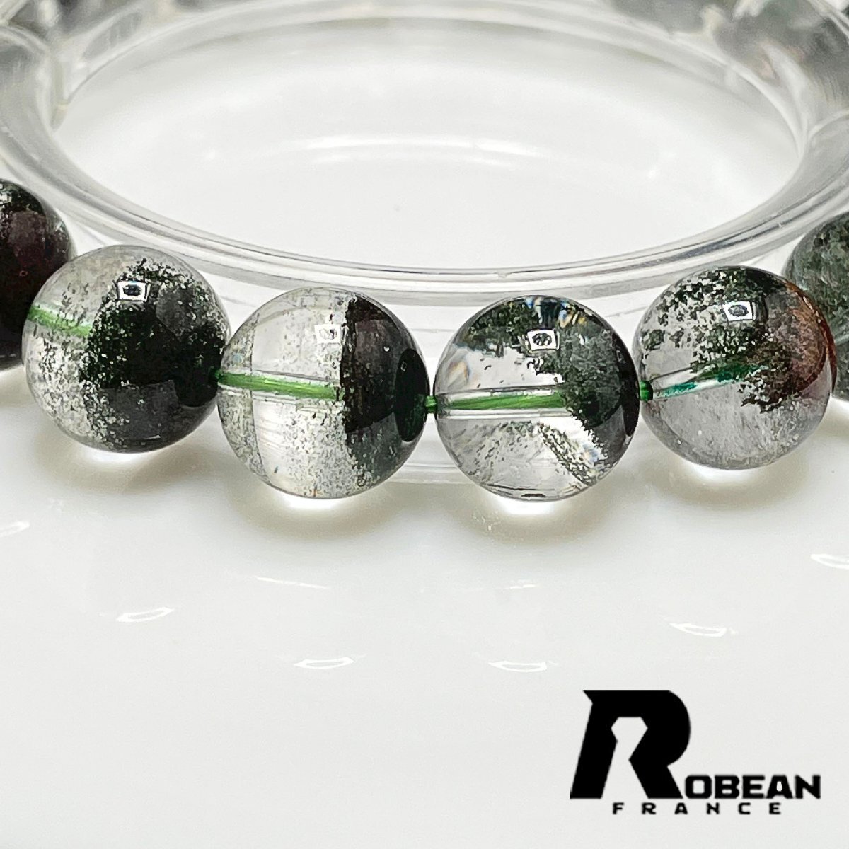 絶賛 EU製 定価6万円★ROBEAN・グリーントルマリン★パワーストーン ブレスレット 天然石 金運 浄化 綺麗 ギフト 11.3-11.8mm 1001G406_画像5