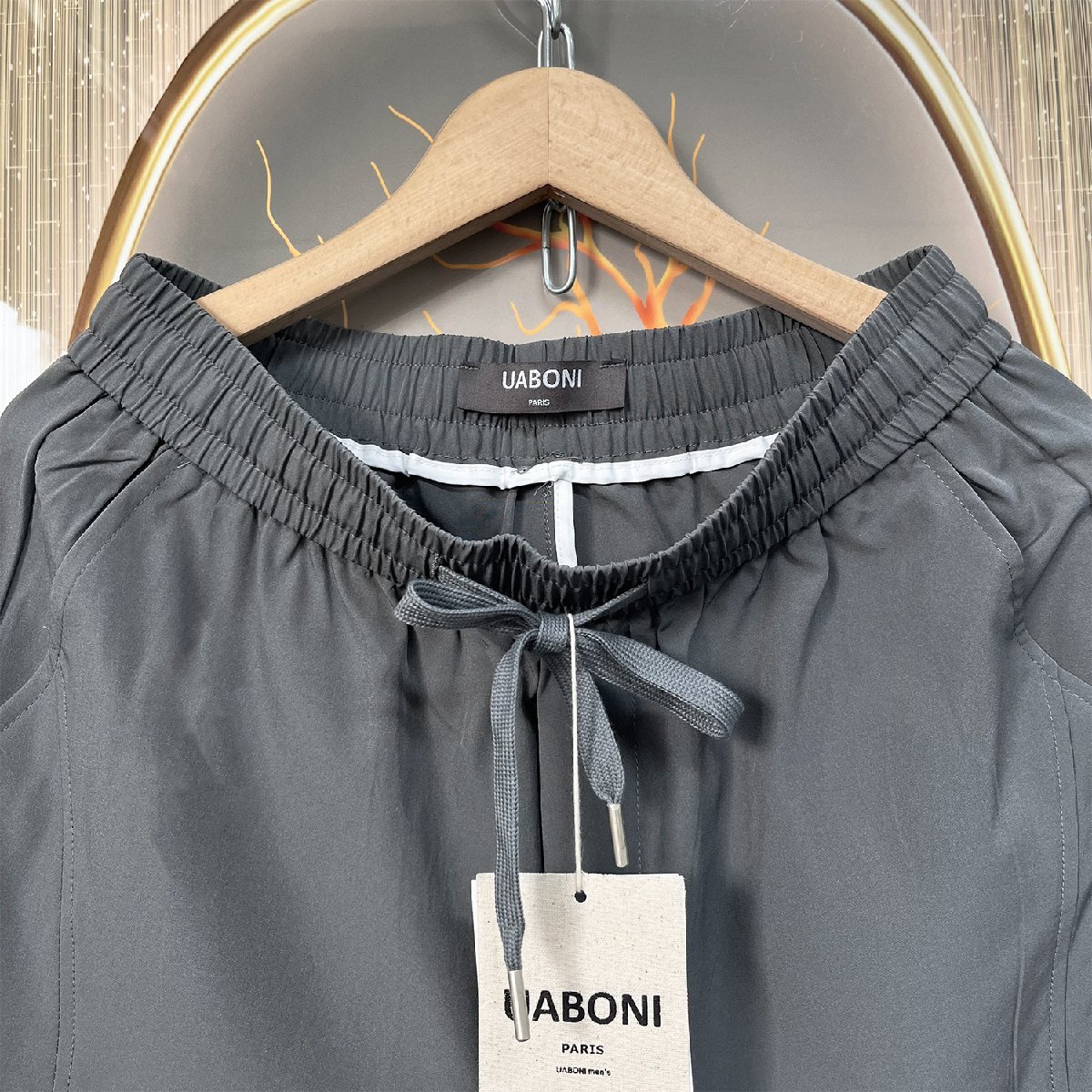 高級EU製＆定価3万◆UABONI*Paris*ショートパンツ*ユアボニ*パリ発◆薄手 耐久 通気性 ゆったり 吸汗速乾 無地 ボトムス スポーティ 2XL/52_画像3