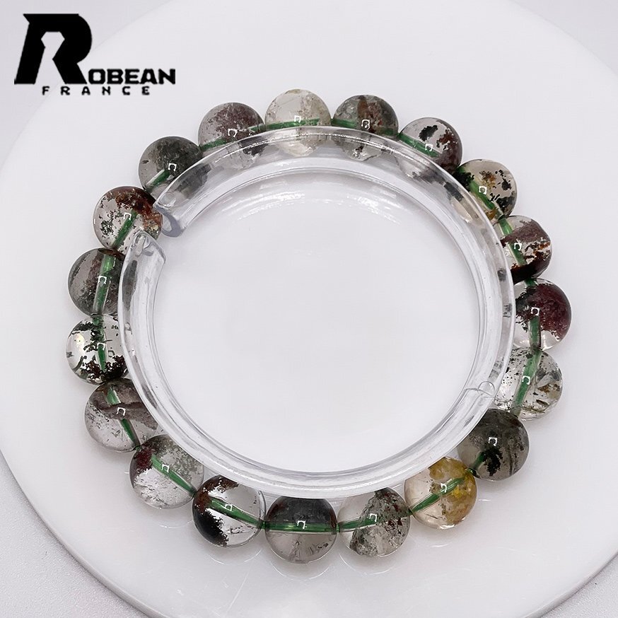 綺麗 EU製 定価5万円★ROBEAN・ガーデンルチルクォーツ★パワーストーン ブレスレット 天然石 庭園水晶 浄化 綺麗 10.7-10.9mm 1002H058_画像1