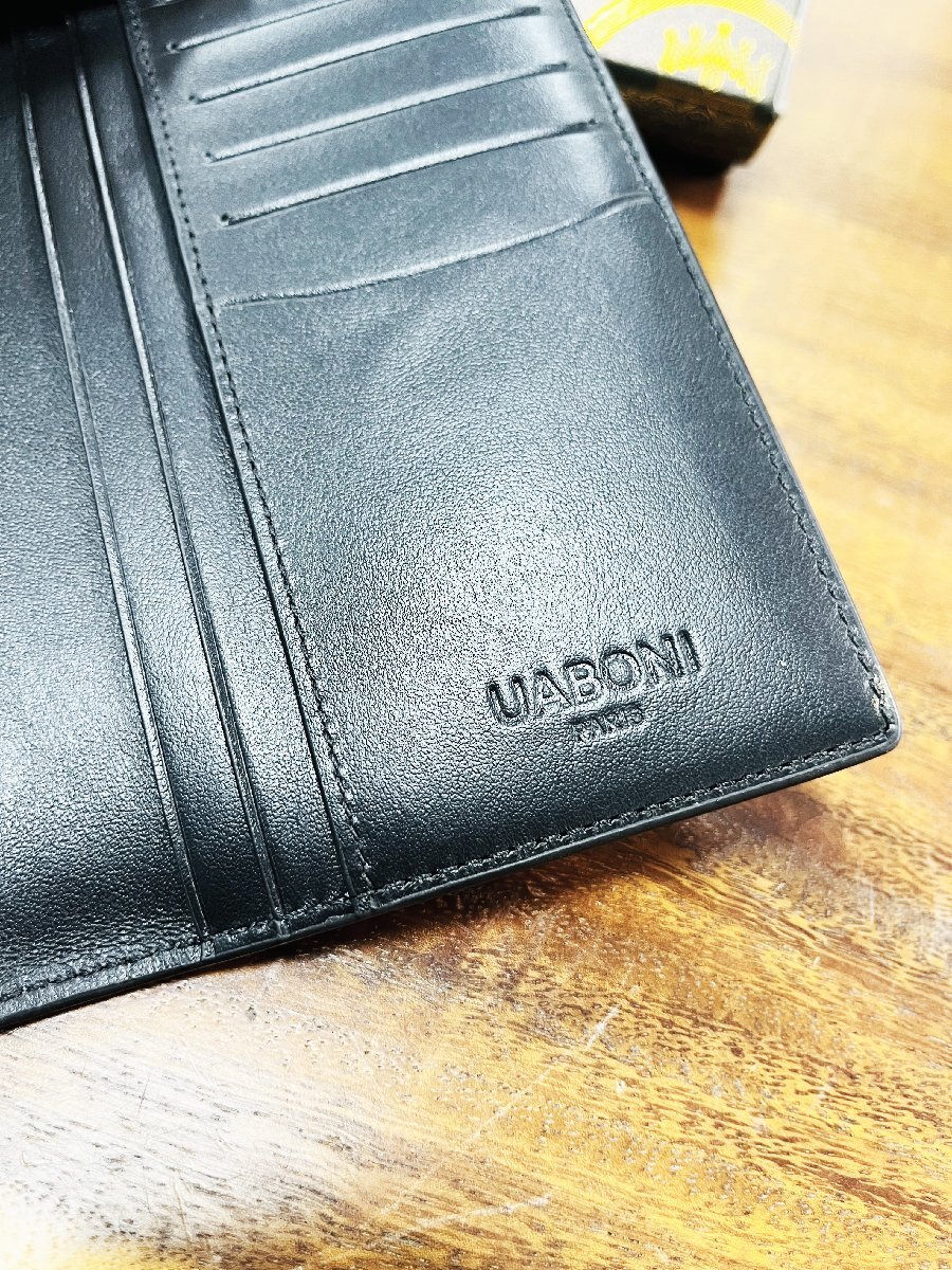 レア 定価17万 特注限定品◆UABONI*ユアボニ*幻のパティーヌ*二つ折り 長財布*EU製◆カリグラフィー 手染 カーフスキン ハンドメイド_画像9