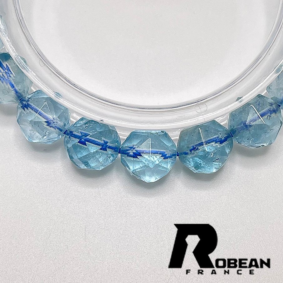  high grade EU made regular price 7 ten thousand jpy *ROBEAN* blue topaz * bracele Power Stone natural stone beautiful amulet 8.4-9mm 1001G1271