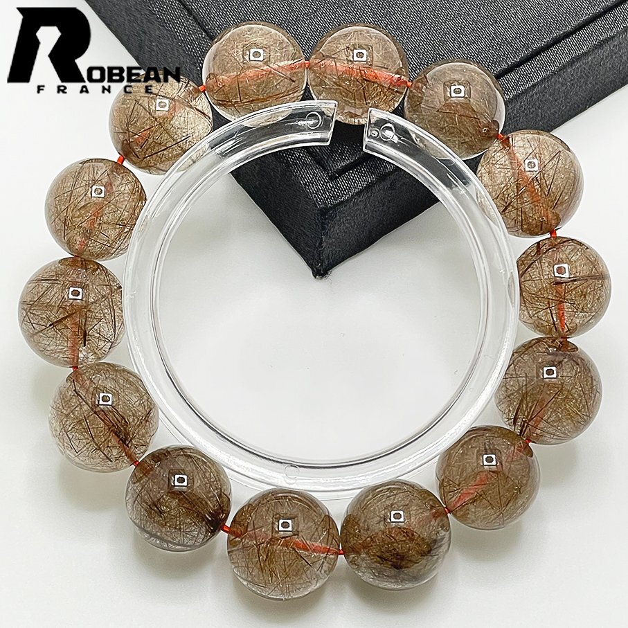 excellent article EU made regular price 14 ten thousand jpy *ROBEAN* silver rutile * Power Stone bracele silver needle crystal natural stone raw ore beautiful amulet 14.9-15.8mm 1008J248
