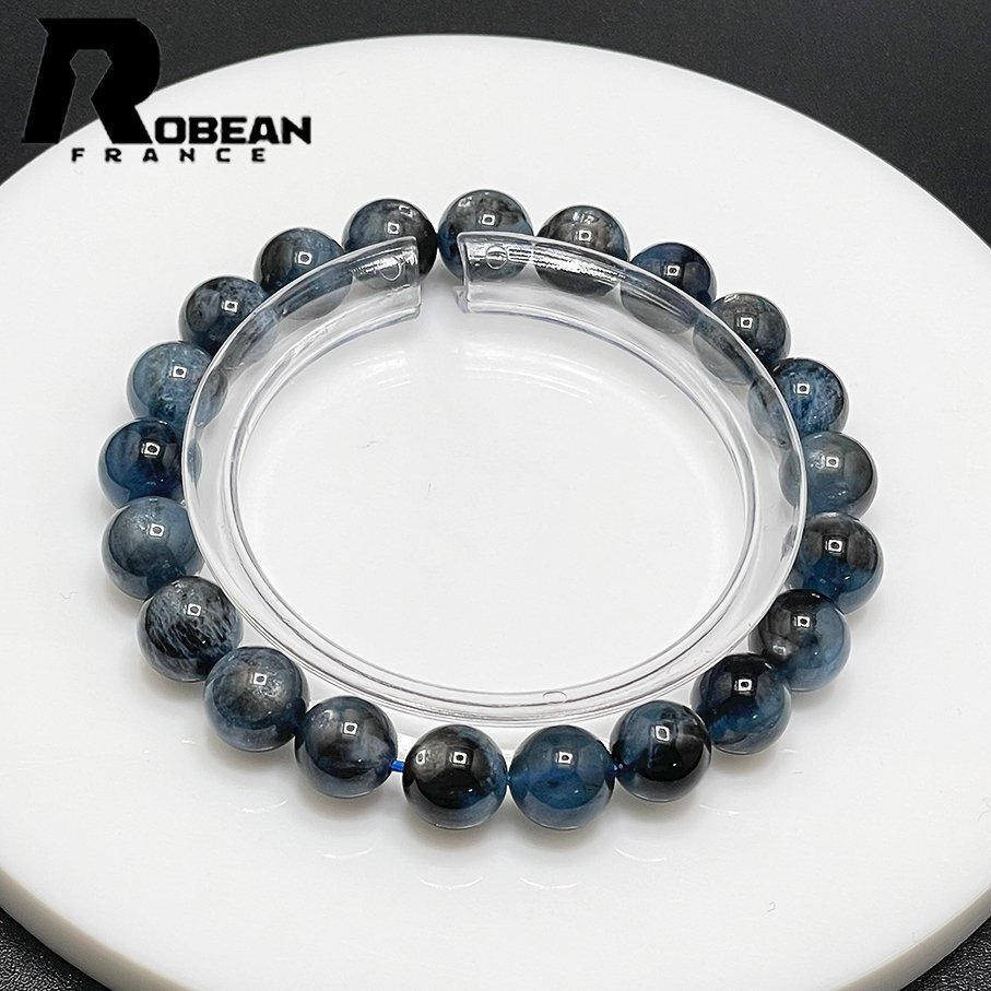 絶賛 EU製 定価5万円★ROBEAN・スターブラックアクアマリン★パワーストーン ブレスレット 天然石 原石 綺麗 お守り 8.9-9.3mm 1008J177_画像7