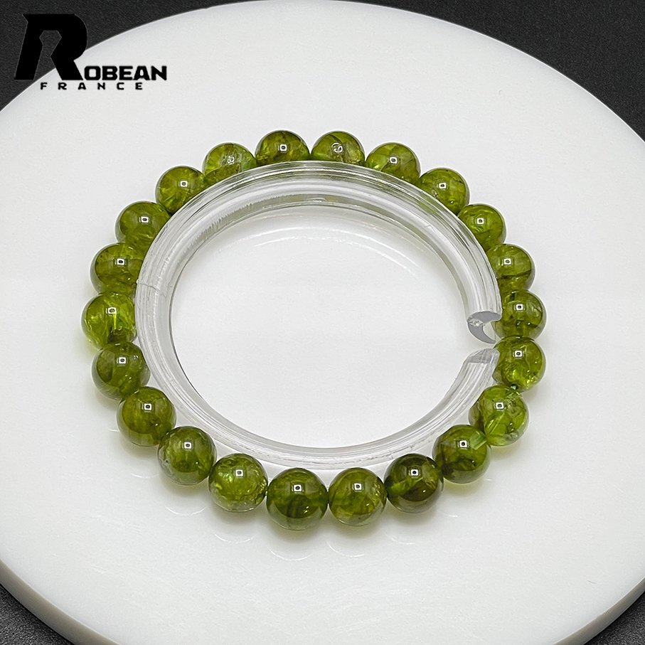 ..EU made regular price 9 ten thousand jpy *ROBEAN* green peridot * Power Stone bracele natural stone raw ore beautiful amulet gift 7.9-8.4mm C329032