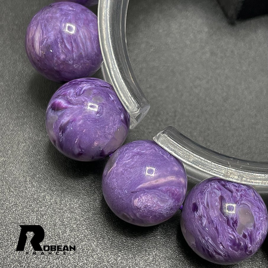  beautiful EU made regular price 14 jpy *ROBEAN* tea lower ito* Power Stone bracele natural stone purple crystal rare high class dream color 14.8-15.3mm 1002H292