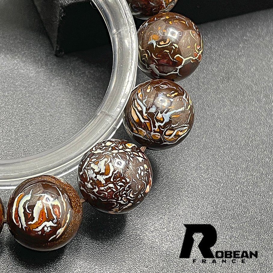 レア EU製 定価15万円★ROBEAN・ボルダーオパール★ブレスレット パワーストーン 天然石 綺麗 お守り 12.5-13.1mm 1008J017_画像6