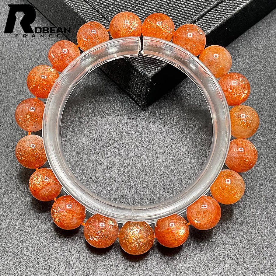  dream color EU made regular price 6 ten thousand jpy *ROBEAN* sun Stone day length stone * Power Stone bracele accessory sun stone beads luck with money 10.1-10.8mm C1008J518