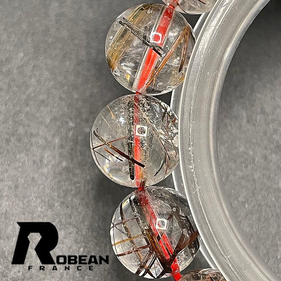 上級 EU製 定価6万円★ROBEAN・グリーントルマリンルチルクォーツ★ブレスレット パワーストーン 天然石 綺麗 お守り 11-11.5mm 1001G1244_画像5