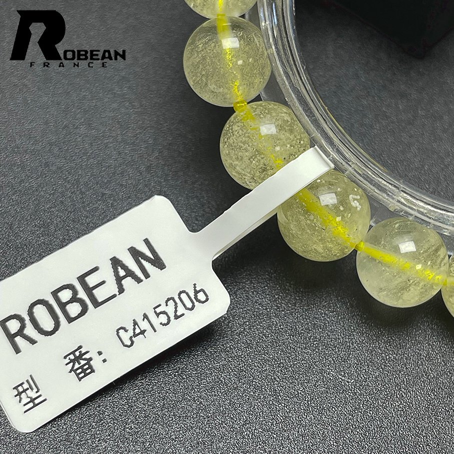 夢色 EU製 定価7万円★ROBEAN・リビアングラス★パワーストーン アクセサリー 天然石 幸運 高級 お守り 約9.4-9.8mm C415206の画像7