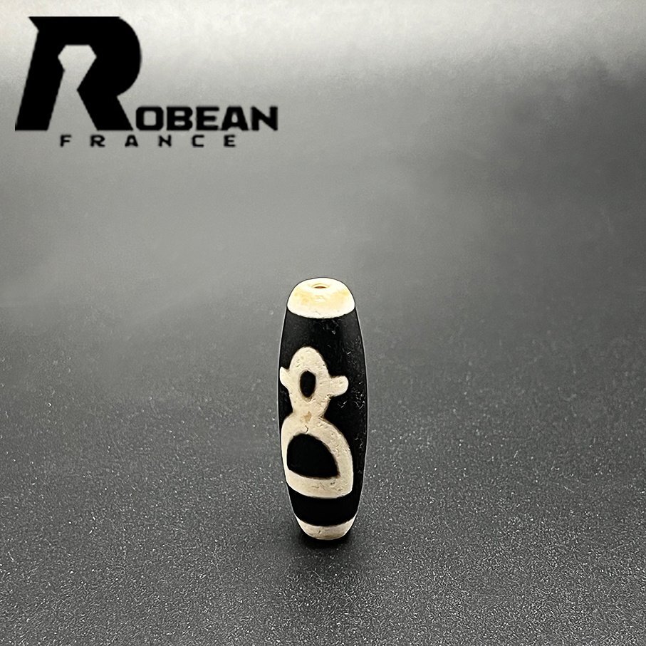 絶賛 EU製 定価5万円★ROBEAN・チベット老玉髄・天珠★パワーストーン アクセサリー 天然石 瑪瑙 金運 お守り 約39.6*12.7mm 1004T023_画像3