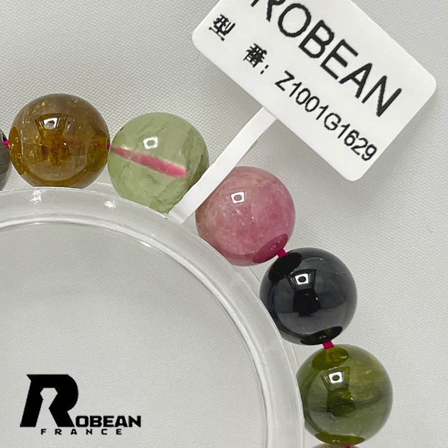 貴重 EU製 定価13万円★ROBEAN・ウォーターメロントルマリン★ブレスレット パワーストーン 天然石 綺麗 約10.9-11.3mm Z1001G1629_画像5