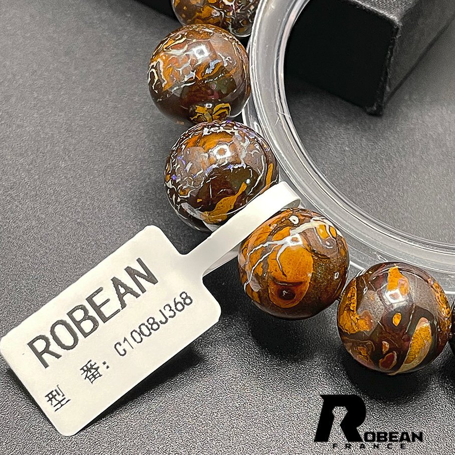 絶賛 EU製 定価11万円★ROBEAN・ボルダーオパール★ブレスレット パワーストーン 天然石 綺麗 お守り 13.8-14.3mm C1008J368_画像6