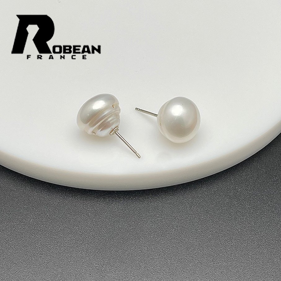 上品 EU製 定価5万円★ROBEAN・淡水真珠・ピアス★天然パール パワーストーン s925 アコヤ真珠 本真珠 オシャレ 12.2-12.6mm 1001G1444_画像5