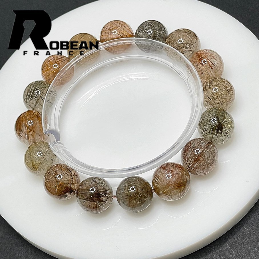  rare EU made regular price 7 ten thousand jpy *ROBEAN* silver rutile * Power Stone bracele silver needle crystal natural stone raw ore beautiful amulet 13.3-13.9mm 1001G1266