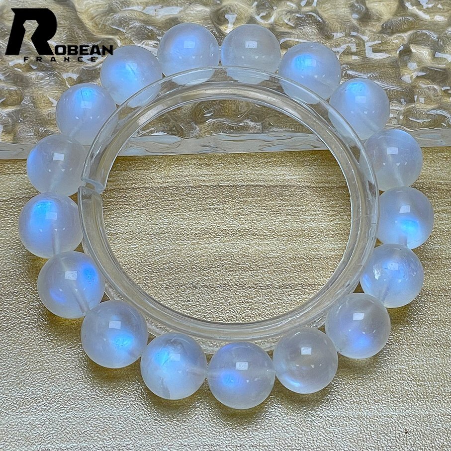  valuable EU made regular price 7 ten thousand jpy *ROBEAN* Rainbow moonstone * Power Stone accessory natural stone better fortune beautiful amulet 11.8-12.2mm C415208