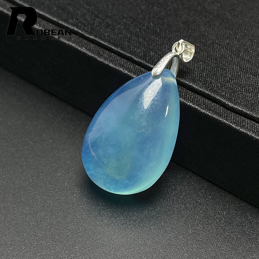  замечательная вещь EU производства обычная цена 5 десять тысяч иен *ROBEAN* голубой зеленый аквамарин * Power Stone натуральный камень .. высококлассный красивый примерно 31*20.8*11.4mm C403081