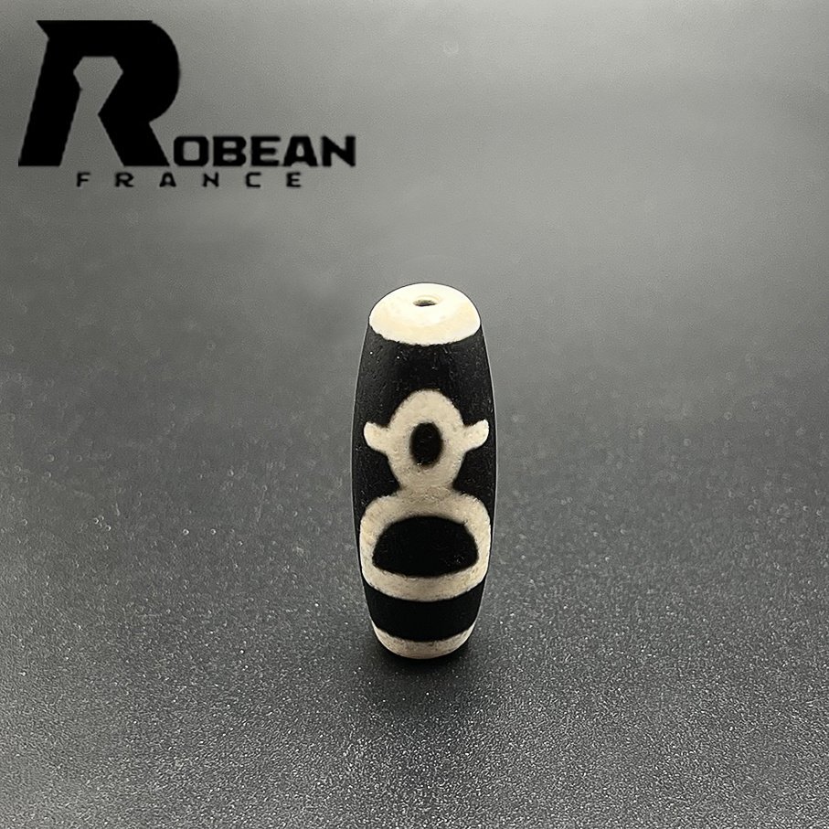 逸品 EU製 定価5万円★ROBEAN・チベット老玉髄・天珠★パワーストーン アクセサリー 天然石 瑪瑙 金運 お守り 約36.9*13.3mm 1004T024_画像2