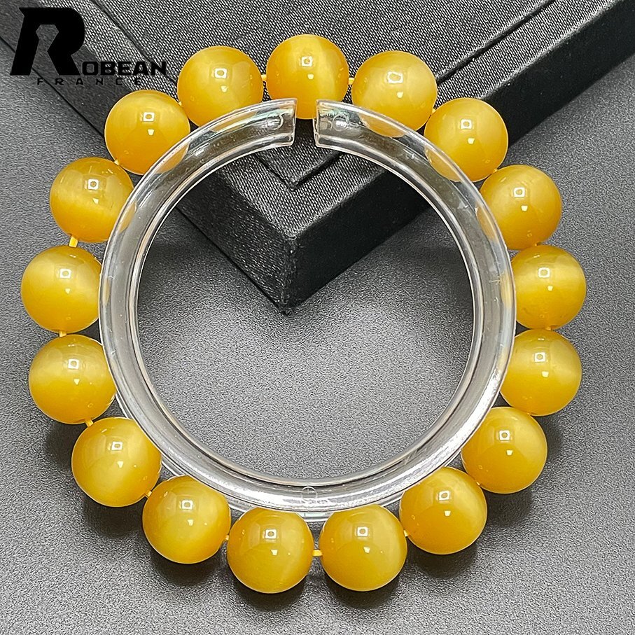 ..EU made regular price 5 ten thousand jpy *ROBEAN* Golden Tiger I * bracele Power Stone natural stone beads luck with money amulet 11.4-11.8mm C330040