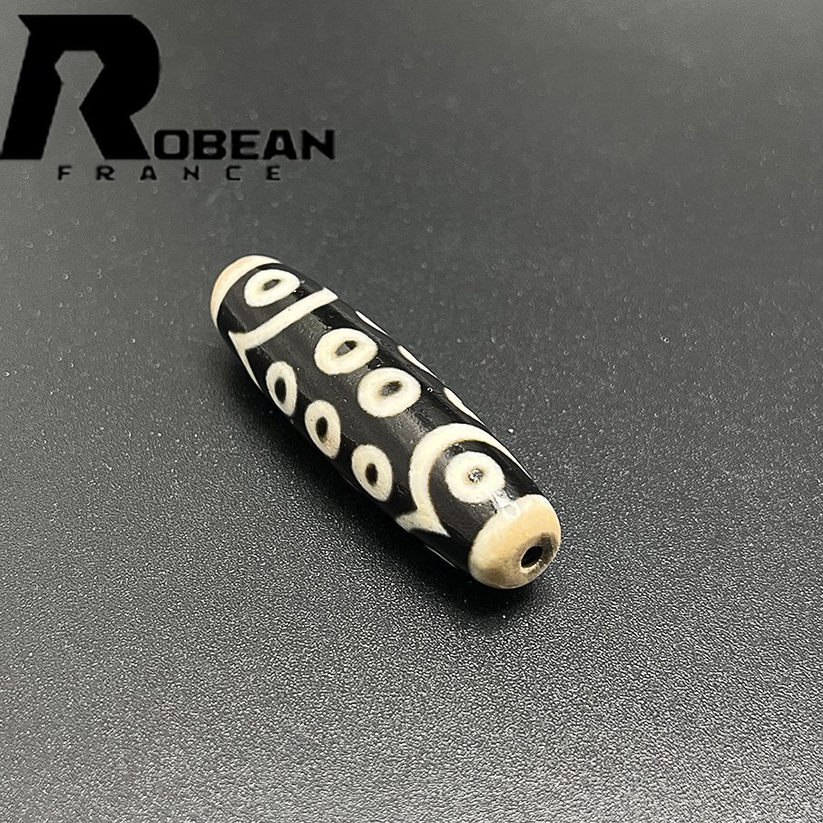 絶賛 EU製 定価5万円★ROBEAN・チベット老玉髄・天珠★パワーストーン アクセサリー 天然石 瑪瑙 金運 お守り 約46.1*12.8mm 1004T022_画像4