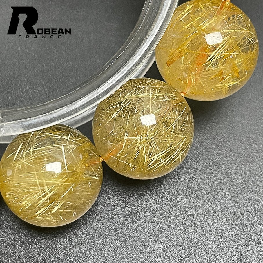  high grade EU made regular price 51 ten thousand jpy *ROBEAN* ultimate! ultimate full needle rutile quartz * bracele Power Stone natural stone beautiful luck with money amulet 16-16.7mm M426035