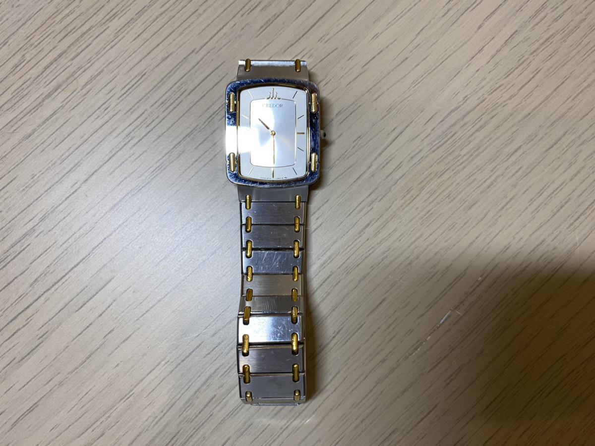  1円出品 SEIKO セイコー 2F70-5590 クレドール シルバー文字盤 メンズ腕時計 クオーツ #11521_画像8