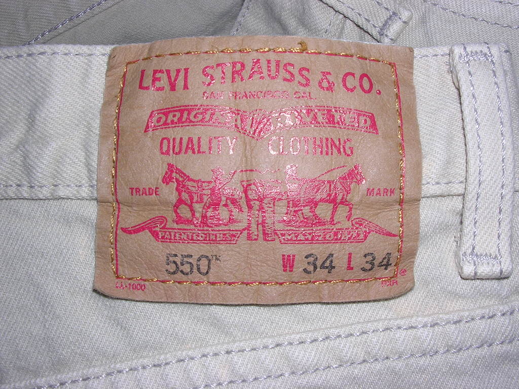 00s メキシコ製 Levis 550 RELAXED FIT カラーデニムパンツ 34/34 カーキ vintage old リーバイス シルバータブ 560 ベージュの画像8